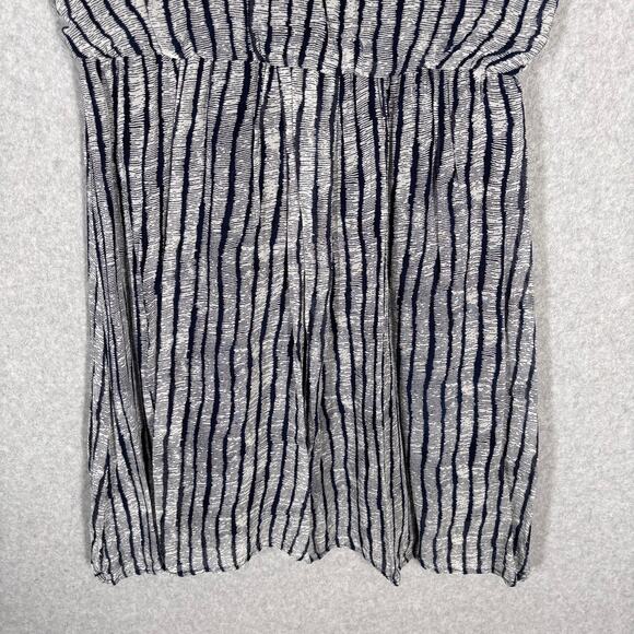 Cortefiel Dress Small Navy Flowy Flutter Elastic Waist Comfort Beachy Nautical - Picture 3 of 12